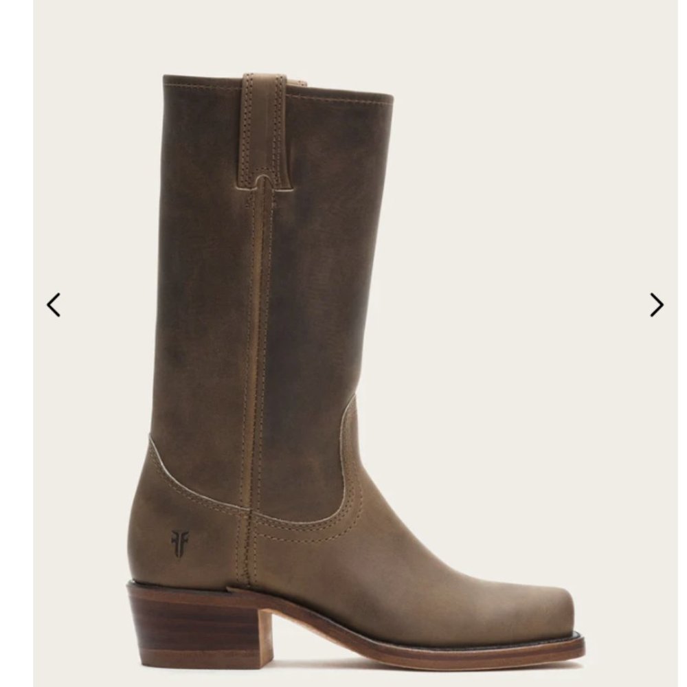 $545 Frye Campus 12L Dark Brown Tan Leather Vintage Distress Square Cowboy Boot - Picture 2 of 16